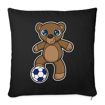 Bear Soccer Player Soccer - Sofa pillowcase 17,3'' x 17,3'' (45 x 45 cm) - black - Front