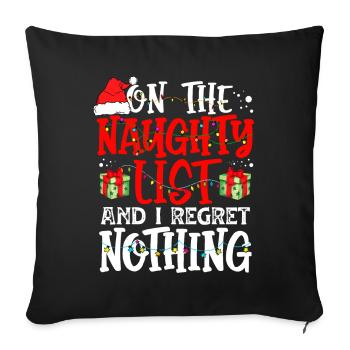 La liste coquine et je ne regrette rien de drôle Noël - Housse de coussin décorative 45 x 45 cm - noir - Devant