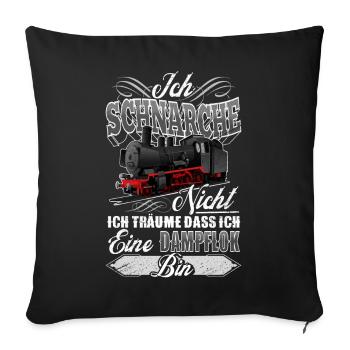 Dampflok Schnarchen - Sofakissenbezug 45 x 45 cm - Schwarz - Vorne