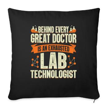 Technicien de laboratoire Profession Assistant de laboratoire Cadeau - Housse de coussin décorative 45 x 45 cm - noir - Devant