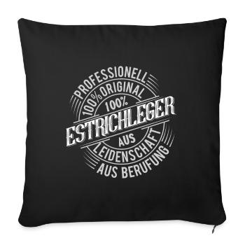 Estrichleger - Sofakissenbezug 45 x 45 cm - Schwarz - Vorne
