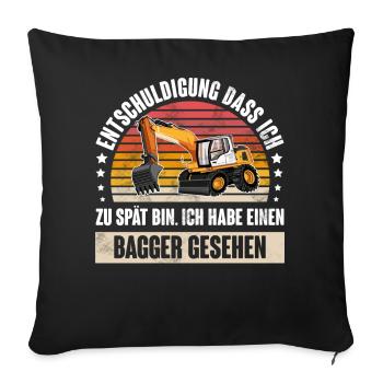 Bagger - Sofakissenbezug 45 x 45 cm - Schwarz - Vorne