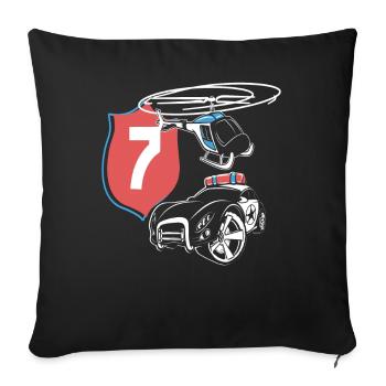 Garçons Police 7ème anniversaire Anniversaire des enfants - Housse de coussin décorative 45 x 45 cm - noir - Devant