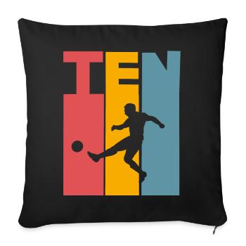 Football 10 years children's birthday party - Sofa pillowcase 17,3'' x 17,3'' (45 x 45 cm) - black - Front