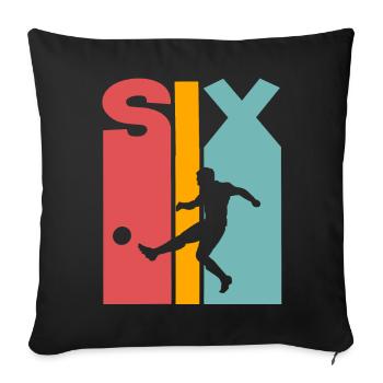 6 years football children 6th birthday - Sofa pillowcase 17,3'' x 17,3'' (45 x 45 cm) - black - Front