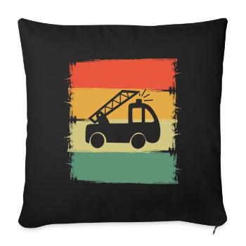 Enfants de camions de pompiers - Housse de coussin décorative 45 x 45 cm - noir - Devant