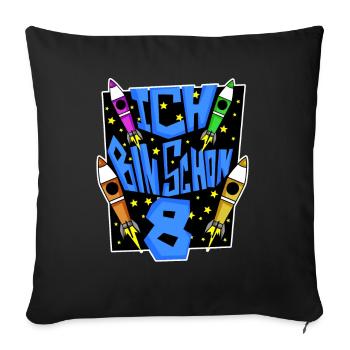 8. Geburtstag Junge Geschenk - Sofakissenbezug 45 x 45 cm - Schwarz - Vorne