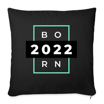 NÉ EN 2022 - Housse de coussin décorative 45 x 45 cm - noir - Devant