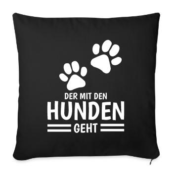 Dictons du chien et du maître - Housse de coussin décorative 45 x 45 cm - noir - Devant