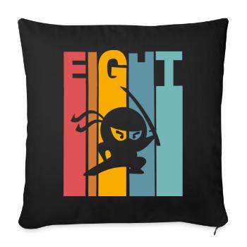 Ninja 8. Geburtstag Kinder - Sofakissenbezug 45 x 45 cm - Schwarz - Vorne