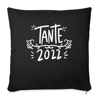 Tante 2022 - Tante werden - Sofakissenbezug 45 x 45 cm - Schwarz - Vorne