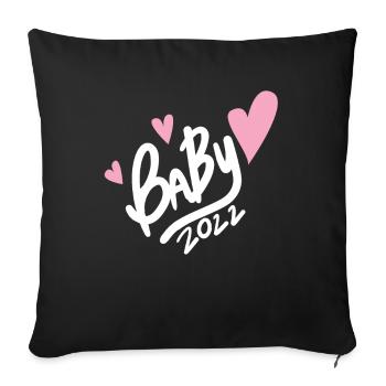 Baby 2022 - Neugeborenes 2022 - Sofakissenbezug 45 x 45 cm - Schwarz - Vorne