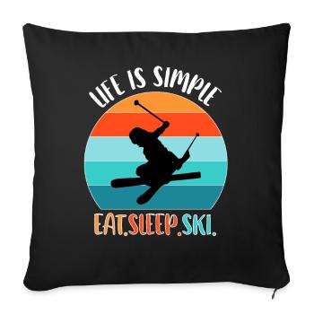 Ski skiing Skiers Skiing Holidays - Sofa pillowcase 17,3'' x 17,3'' (45 x 45 cm) - black - Front