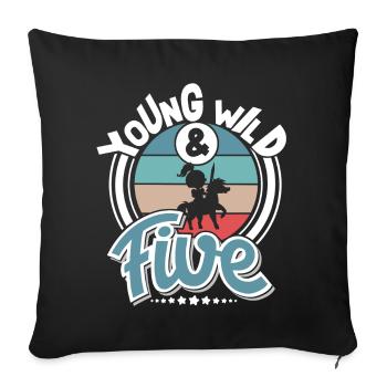 5 years Knight Children - Sofa pillowcase 17,3'' x 17,3'' (45 x 45 cm) - black - Front