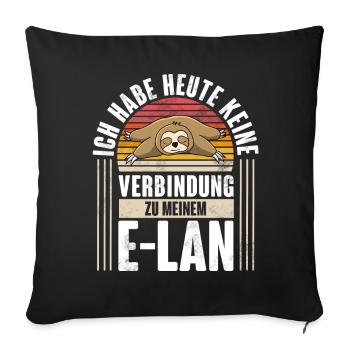 Faultier E-Lan - Sofakissenbezug 45 x 45 cm - Schwarz - Vorne