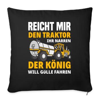 Traktor Hof Bauernhof Traktoren - Sofakissenbezug 45 x 45 cm - Schwarz - Vorne