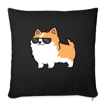 Cool Corgi Dog With Sunglasses Cool Corgi - Sofa pillowcase 17,3'' x 17,3'' (45 x 45 cm) - black - Front
