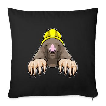 Maulwurf Bergarbeiter Bergbau - Sofakissenbezug 45 x 45 cm - Schwarz - Vorne