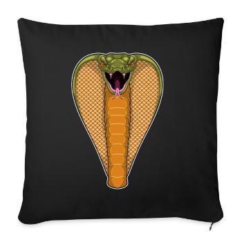 Serpent Cobra - Housse de coussin décorative 45 x 45 cm - noir - Devant