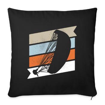 Paragliding Paraglider Pilot Vintage - Sofa pillowcase 17,3'' x 17,3'' (45 x 45 cm) - black - Front