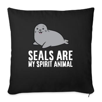 Funny Seal Lover Seals Are My Spirit Animal - Sofa pillowcase 17,3'' x 17,3'' (45 x 45 cm) - black - Front
