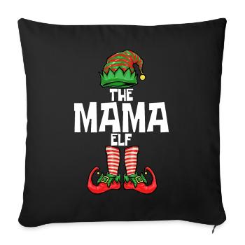 Weihnachten Mama Elf - Sofakissenbezug 45 x 45 cm - Schwarz - Vorne