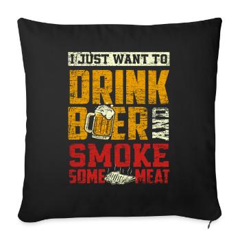 Grill Grill Bière - Housse de coussin décorative 45 x 45 cm - noir - Devant