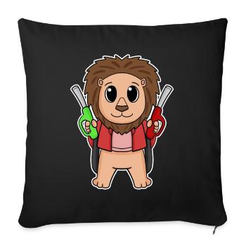 Préposé à la station-service Löwe - Housse de coussin décorative 45 x 45 cm - noir - Devant