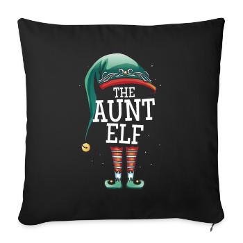 The Aunt Elf Christmas Outfit Women Women Aunt - Sofa pillowcase 17,3'' x 17,3'' (45 x 45 cm) - black - Front