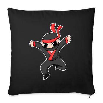 Ninja - Housse de coussin décorative 45 x 45 cm - noir - Devant