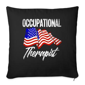 Occupational therapist America Patriot - Sofa pillowcase 17,3'' x 17,3'' (45 x 45 cm) - black - Front