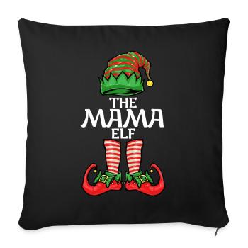 Weihnachten Mama Elf - Sofakissenbezug 45 x 45 cm - Schwarz - Vorne