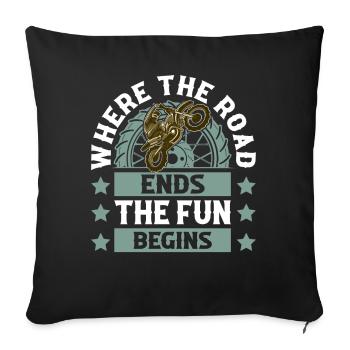 Motocross - Housse de coussin décorative 45 x 45 cm - noir - Devant