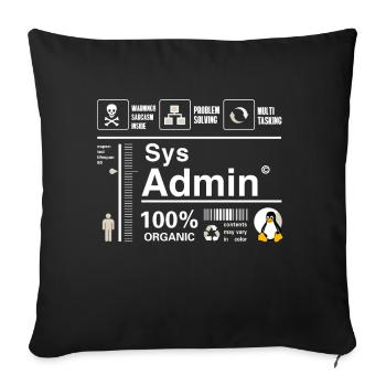 Sys Admin Pinguin Computer Nerd pc Platine cpu inh - Sofakissenbezug 45 x 45 cm - Schwarz - Vorne