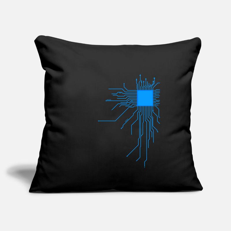 board blue computer pc admin core cpu nerd code Sofa pillowcase 17,3'' x 17,3'' (45 x 45 cm)