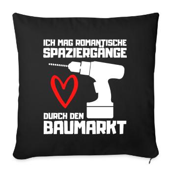 Baumarkt Vater Handwerker Werkzeug Bauherr Spruch - Sofakissenbezug 45 x 45 cm - Schwarz - Vorne