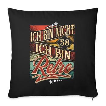 58. Geburtstag Retro Vintage - Sofakissenbezug 45 x 45 cm - Schwarz - Vorne