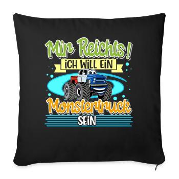 Monstertruck - Sofakissenbezug 45 x 45 cm - Schwarz - Vorne