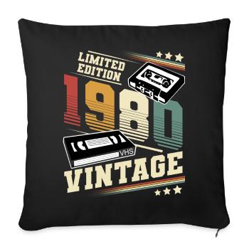 1980 Geburtsjahr Baujahr Geburtstag vintage - Sofakissenbezug 45 x 45 cm - Schwarz - Vorne