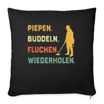 Sondeln Geschenk Sondler Metalldetektor - Sofakissenbezug 45 x 45 cm - Schwarz - Vorne