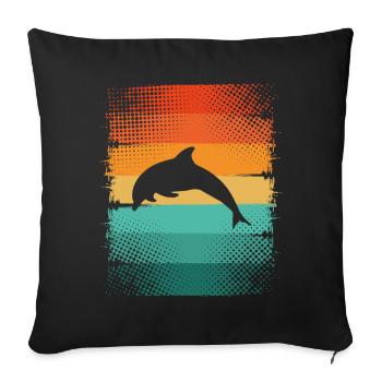 Dolphin - Sofa pillowcase 17,3'' x 17,3'' (45 x 45 cm) - black - Front