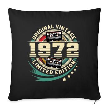 1972 Year of birth Year of construction 50th birthday Birthday - Sofa pillowcase 17,3'' x 17,3'' (45 x 45 cm) - black - Front