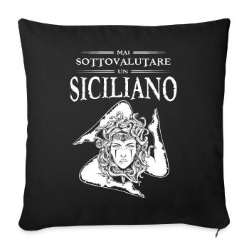 Mai Sottovalutare Un Siciliano Trinacria Sicilia - Housse de coussin décorative 45 x 45 cm - noir - Devant