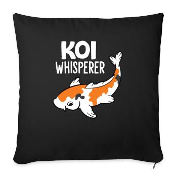Koi Whisperer Aquarium Japanese Koi - Sofa pillowcase 17,3'' x 17,3'' (45 x 45 cm) - black - Front