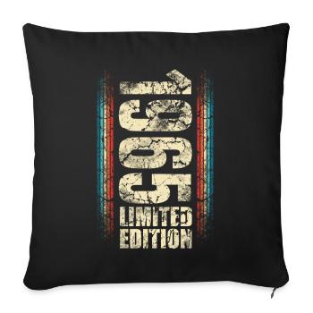 1965 Year of birth Year of construction Born Birthday - Sofa pillowcase 17,3'' x 17,3'' (45 x 45 cm) - black - Front