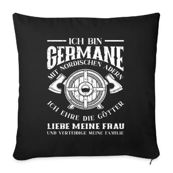 Wikinger Germane - Sofakissenbezug 45 x 45 cm - Schwarz - Vorne