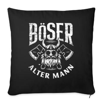 Böser Alter Mann Wikinger - Sofakissenbezug 45 x 45 cm - Schwarz - Vorne