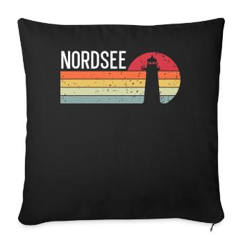 Nordsee - Sofakissenbezug 45 x 45 cm - Schwarz - Vorne