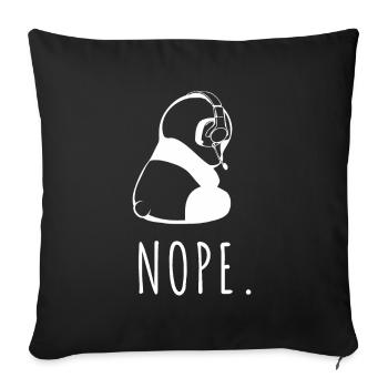 Nope. Gaming Panda says Nö - Sofa pillowcase 17,3'' x 17,3'' (45 x 45 cm) - black - Front