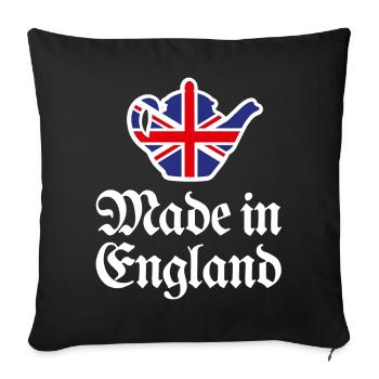 Union Jack Flag Made in England British UK teapot - Sofa pillowcase 17,3'' x 17,3'' (45 x 45 cm) - black - Front